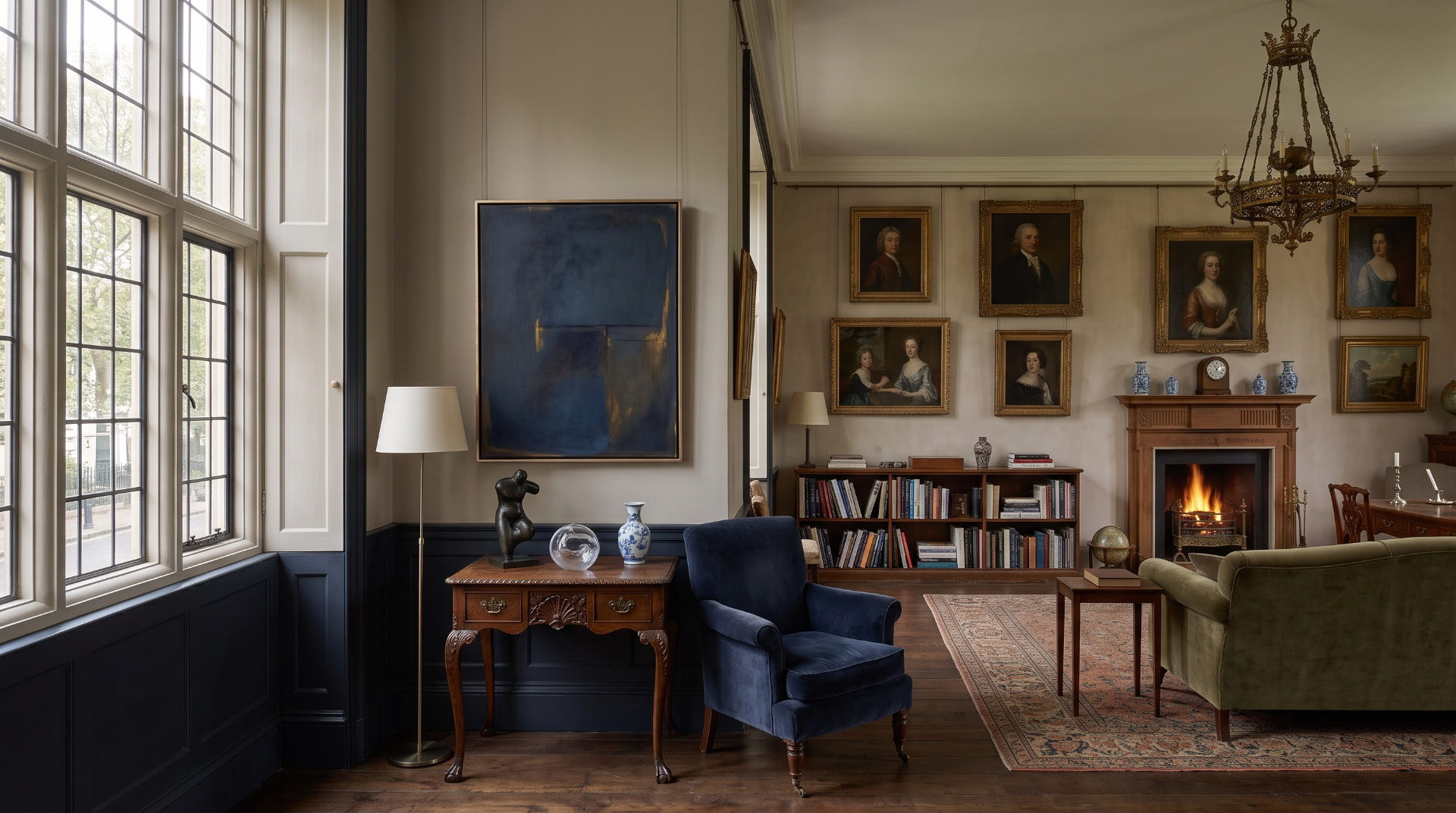 Curated residential interior with fine art, furniture and collectable objects